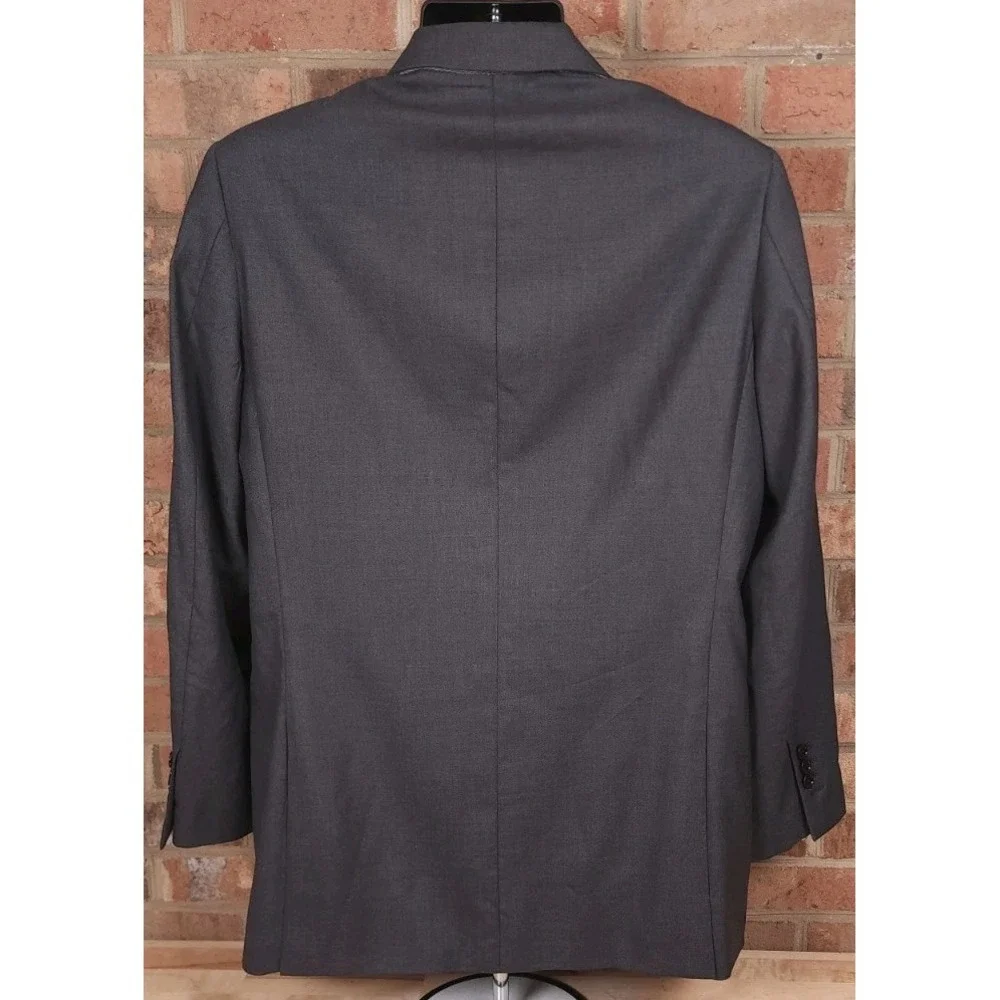 Indochino Luxury Mens 38R Blazer Solid Gray Wool Cashmere Sport Coat Jacket
